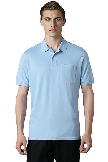 Classic Blue Polo T-Shirt for Men – Premium Cotton, Regular Fit